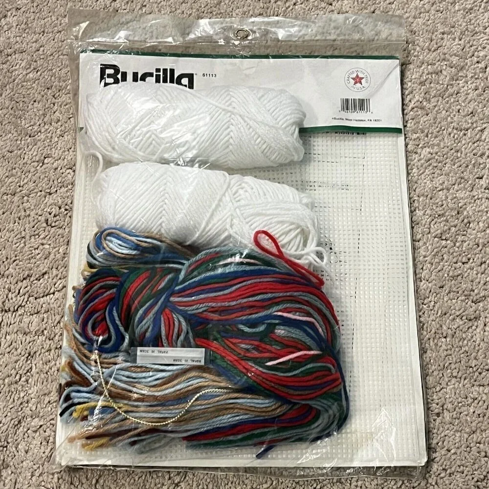 Bucilla Christmas Kit Snow Family Plastic Canvas NEW Vintage